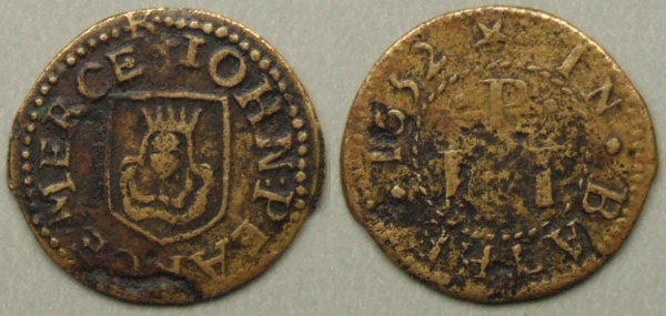 Bath 1652 farthing token: